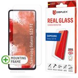 DISPLEX Panzerglas (10H, 2D) für Samsung Galaxy S23 FE, Eco-Montagerahmen, kratzer-resistent