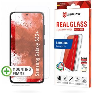 DISPLEX Panzerglas + Schutzhülle für Samsung Galaxy S22+/S23+, Eco-Montagerahmen, kratzer-resistent