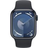 0 Apple Watch Series 9 (GPS + Cellular) 41mm Aluminiumgehäuse mitternacht, Sportband mitternacht, S/M