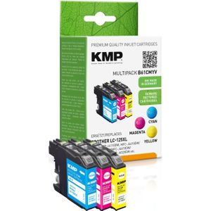 KMP Druckerpatronen B61V cyan, magenta, gelb kompatibel zu brother LC-125XLRBWBP , 3er-Set