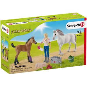 Schleich® Spielfiguren-Set Farm World Arztbesuch bei Stute und Fohlen 42486
