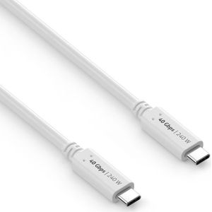 PureLink USB-C auf USB-C Kabel - USB4 Gen 3x2, 5A, EPR 240W, 40G, DP Alt Mode - iSerie - weiß - 0,50m