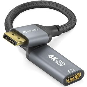 Sonero DisplayPort auf HDMI Adapter - 4K60 - grau/schwarz - 0,10m