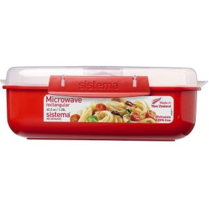 sistema® Mikrowellendose 7.8 cm hoch rot, transparent