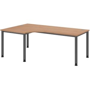 HAMMERBACHER VHS82/N/G höhenverstellbarer Schreibtisch 68,5 - 81 cm nussbaum / grafit