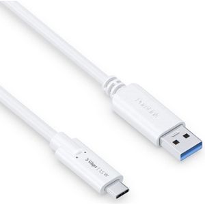 PureLink USB-C auf USB-A Kabel - 3.1 Gen 1, 3A/5V/15W, 5G - iSerie - weiß - 2,00m
