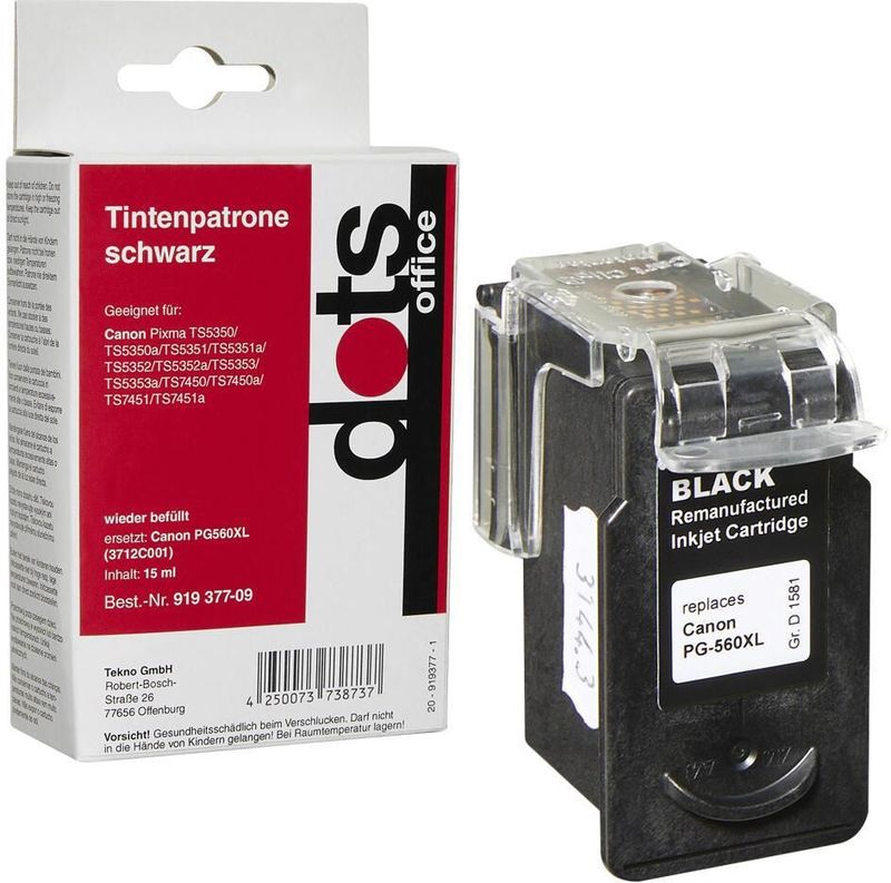dots Druckerpatrone kompatibel zu Canon PG-560XL schwarz
