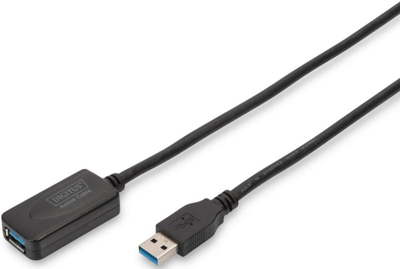 DIGITUS USB 3.0 aktives Verlängerungskabel - USB Typ-A Stecker/USB Typ-B Buchse - 5 m DA-73104