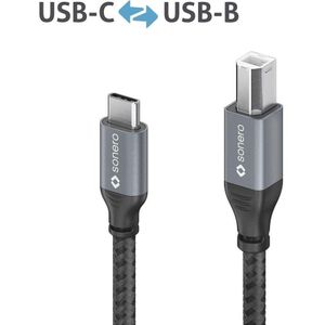 Sonero USB 2.0 Kabel - C/B - Aluminium - space grey/schwarz - 1,00m