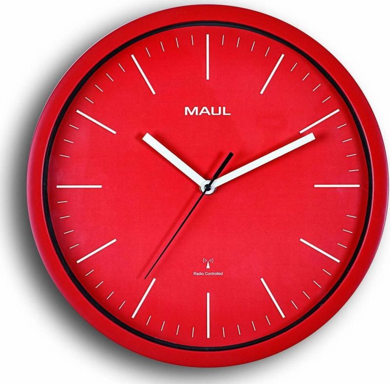 MAUL Funkwanduhr MAULjump Ø 31 cm rot
