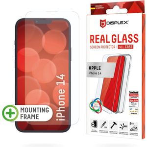 DISPLEX Panzerglas + Schutzhülle für Apple iPhone 14 Pro, Eco-Montagerahmen, kratzer-resistent