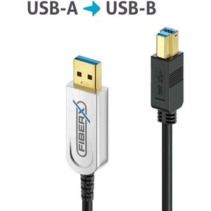 FiberX Serie - USB 3.1 Glasfaser Kabel - USB-A  USB-B - 3m