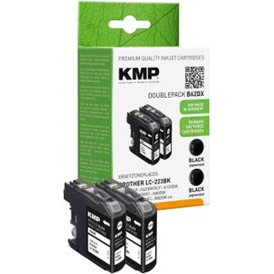 KMP Druckerpatronen B62DX schwarz kompatibel zu brother LC223BK, 2er-Set