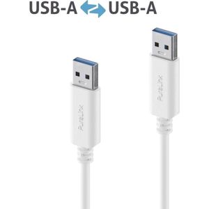PureLink USB-A auf USB-A Kabel - 3.1 Gen 1, 3A/5V/15W, 5G - iSerie - weiß - 0,50m