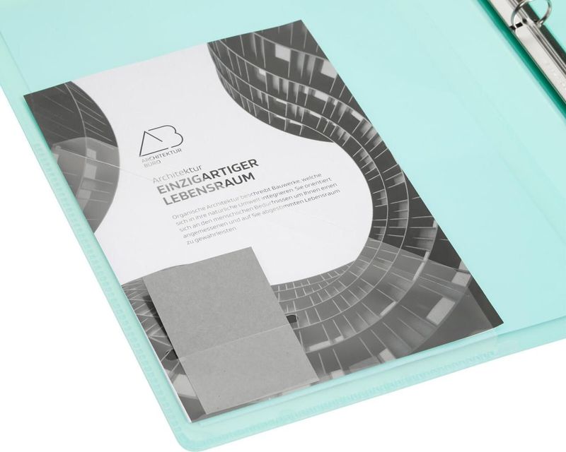 EICHNER Präsentationsringbuch 4-Ringe DIN A4 2.5 cm grün-transparent