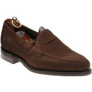Loake Imperial Rubber rubber-soled loafers in Brown Suede