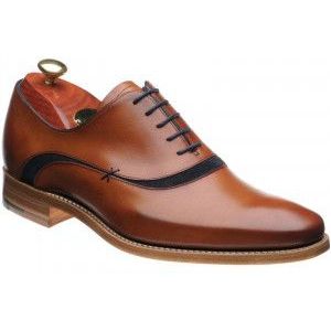 Barker Emerson two-tone Oxfords in Rosewood and Navy Suede
