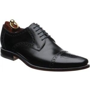 Loake Foley semi-brogues in Black Calf