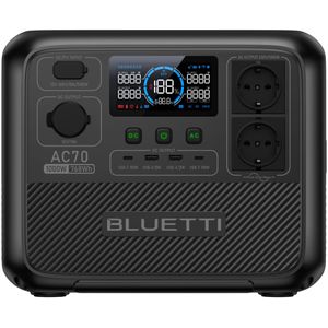 BLUETTI AC70 Портативна Електростанція | 1000 Вт 768 Вт·год (Ukraine), AC70+200W Solar | 1000W 768Wh 200W Solar Kit