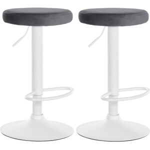 CLP 2er Set Barhocker Ponte Samt I Drehbarer Thekenhocker I Höhenverstellbarer Hocker I Küchenhocker mit Metallgestell