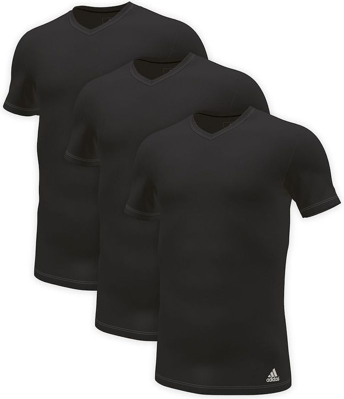 Adidas T-Shirt Kurzarmshirt mit V-Ausschnitt 3er Pack