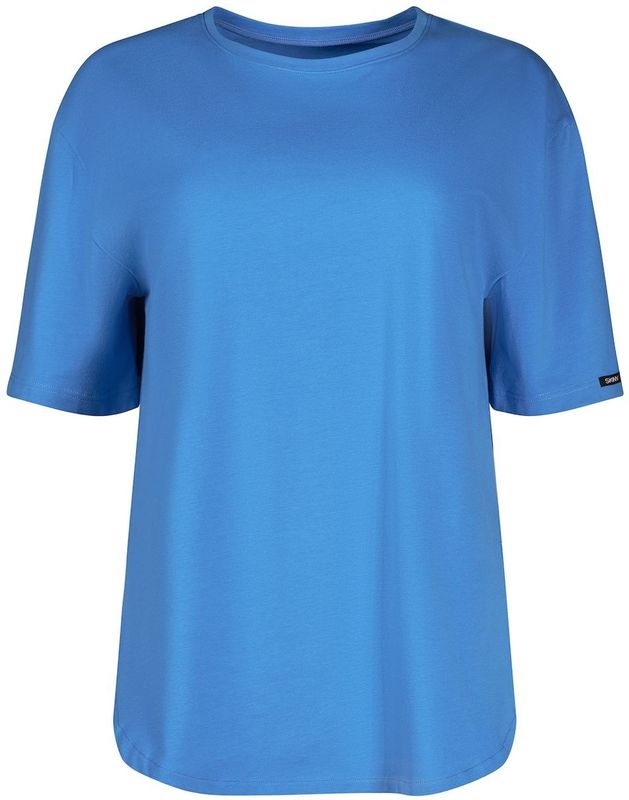 Skiny T-Shirt Pyjamaoberteil mit kurzen Ärmeln, Rundhalsausschnitt und abgerundetem Saum