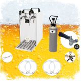 Komplett Set - Zapfanlage, Bierzapfanlage - Kontakt 40 2-leitig Trockenkühler, Durchlaufkühler 50 Liter/h, Green Line, Zapfkopf:NC Adapter,Zapfkopf 2:KeyKeg