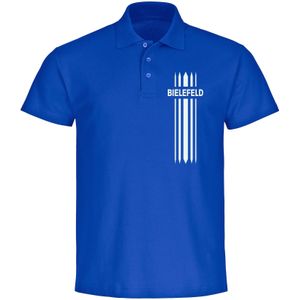 multifanshop Poloshirt - Bielefeld - Streifen - Druck weiß - Polo