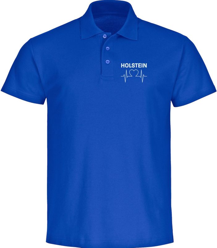 multifanshop Poloshirt - Holstein - Herzschlag - Druck weiß - Polo