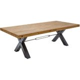riess-ambiente Esstisch THOR - 240cm vintage braun recyceltes Pinienholz Industrial Design X-Gestell