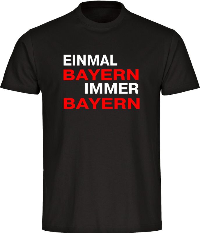 multifanshop Kinder T-Shirt - Bayern - Einmal Immer - Druck rot - Kind