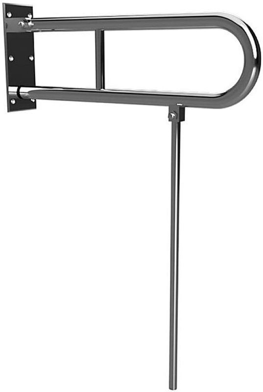 Brillantbad BELP Stützklappgriff in U-Form mit Standfuß Edelstahl gebürstet 100x800x766 mm, 120 kg Traglast für Bad & WC >> zum Bohren