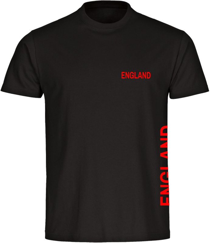 multifanshop Kinder T-Shirt - England - Brust & Seite - Druck rot - Kind