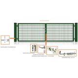 Fa-Bausysteme Doppelflügeltor Moosgrün 5000 x 800 mm
