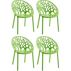 CLP 4er Set Gartenstühle Hope Kunststoff I Stapelstühle wetterfest und UV-beständig I Outdoorstühle pflegeleicht I Sessel für draußen