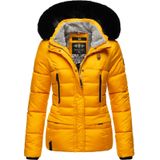 NAVAHOO Damen Winterjacke Steppjacke mit Teddyfell & Kunstpelz Kapuze Loveleen