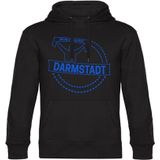 multifanshop Kapuzen Sweatshirt - Darmstadt - Meine Fankurve - Druck blau - Hoodie