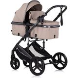 Chipolino Kinderwagen 3 in 1 Amore Babyschale Adapter Wickeltasche Fußabdeckung hellbraun