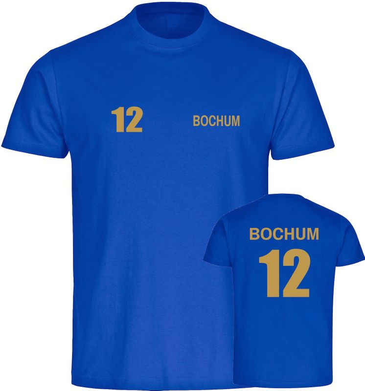 multifanshop Kinder T-Shirt - Bochum - Trikot Nummer 12 gold - Druck gold metallic - Kind
