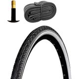 Meghna Fahrradreifen City Trekking Tour 1 Reifen 28 x 1,5" schwarz/weiß mit 1 Schlauch AV
