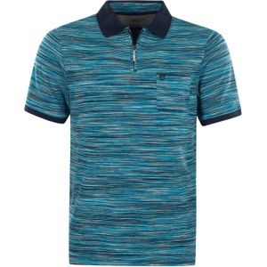 Hajo Shirt Kurzarm-Poloshirt Softknit mit Reißverschluss, Brusttasche und Logo-Stickerei