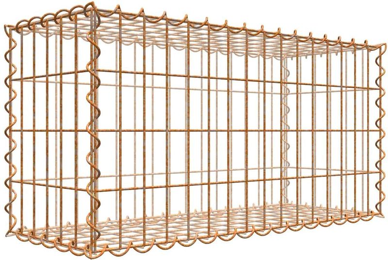 Gabiona Rostige Gabione 80 cm x 40 cm x 30 cm (L x H x T), Maschenweite 5 cm x 10 cm, Spirale