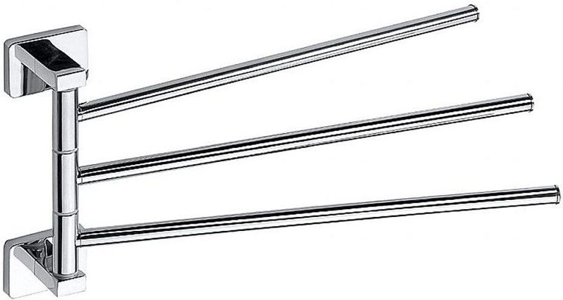 Brillantbad BIKI Handtuchhalter 3 Fach schwenkbar Chrom poliert 42x175x350 mm für Bad & Küche >> zum Bohren