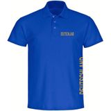 multifanshop Poloshirt - Deutschland - Brust & Seite Gold - Druck gold metallic - Polo