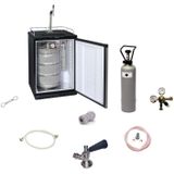 Komplett Set - Fassbierkühlschrank bis zu 50L Fässer (Bierbar) - inkl. Schanksäule Elegant und Kompensatorhahn, Zapfkopf:NC Adapter