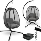 deluxe4homeÂ® HÃ¤ngesessel mit Gestell I Indoor & Outdoor inkl. Kuscheldecke  Anthrazit