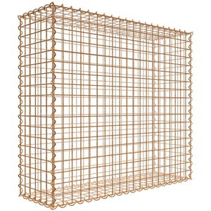 Gabiona Rostige Gabione 100 cm x 90 cm x 30 cm (L x H x T), Maschenweite 5 cm x 5 cm, Spirale