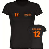 multifanshop Damen T-Shirt - Holland - Trikot Nummer 12 - Druck orange - Frauen