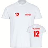 multifanshop Herren T-Shirt - Frankfurt - Trikot Nummer 12 - Druck rot - Männer