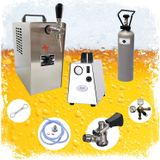 Komplett Set - Zapfanlage JET 30 Bierkoffer, Bierzapfanlage, Durchlaufkühler 1-leitig Trockenkühler, bis zu 35 Liter/h, Zapfkopf:Dreikant